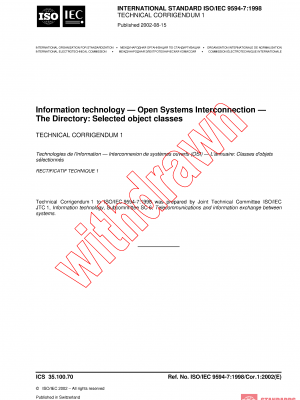 ISO/IEC 9594-7:1998/COR1:2002 PDF