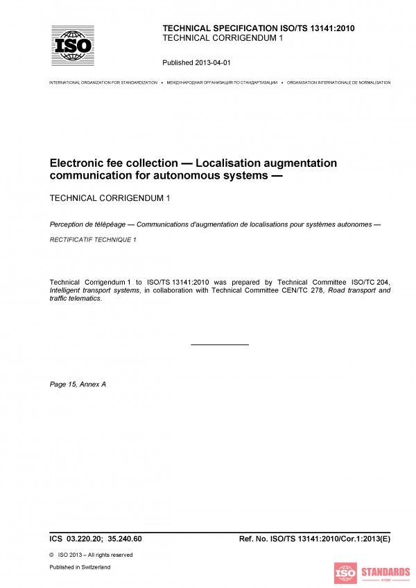ISO/TS 13141:2010/Cor 1:2013 PDF