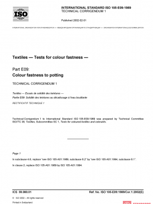 ISO 105-E09:1989/Cor 1:2002 PDF