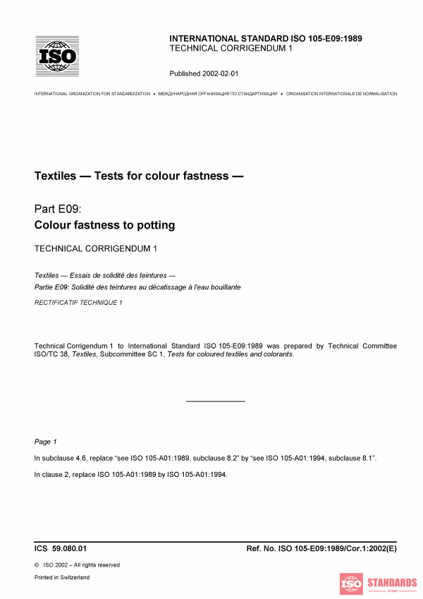 ISO 105-E09:1989/Cor 1:2002 PDF