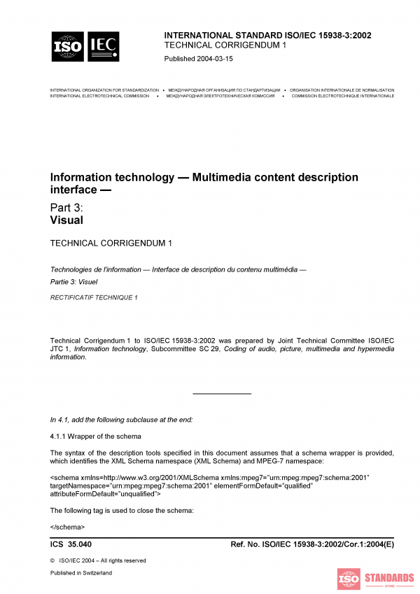ISO/IEC 15938-3:2002/COR1:2004 PDF