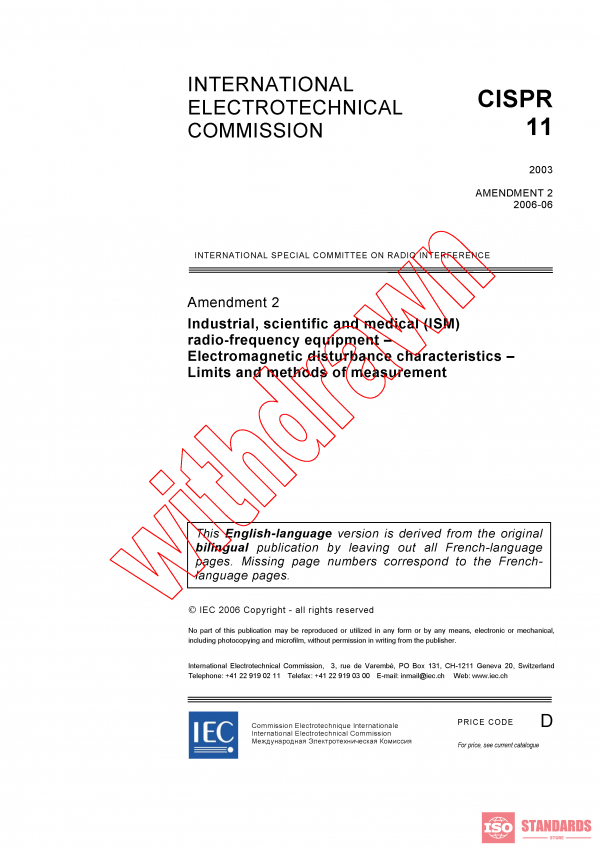 CISPR 11:2003/AMD2:2006 PDF