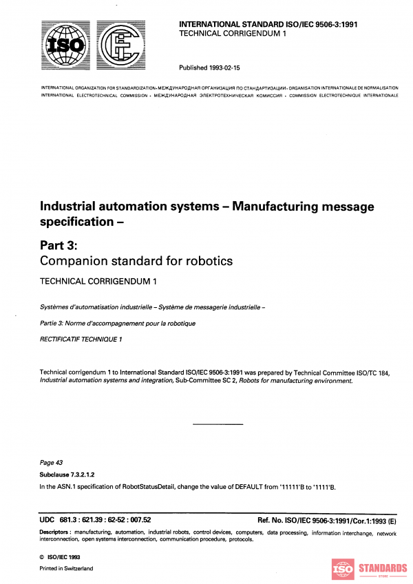 ISO/IEC 9506-3:1991/Cor 1:1993 PDF