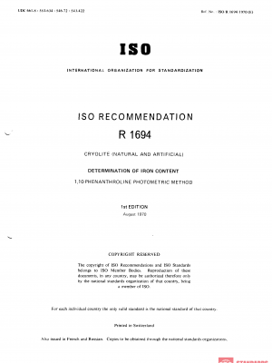 ISO/R 1694:1970 PDF