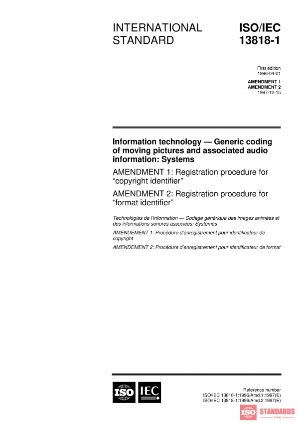 ISO/IEC 13818-1:1996/Amd 1:1997 PDF