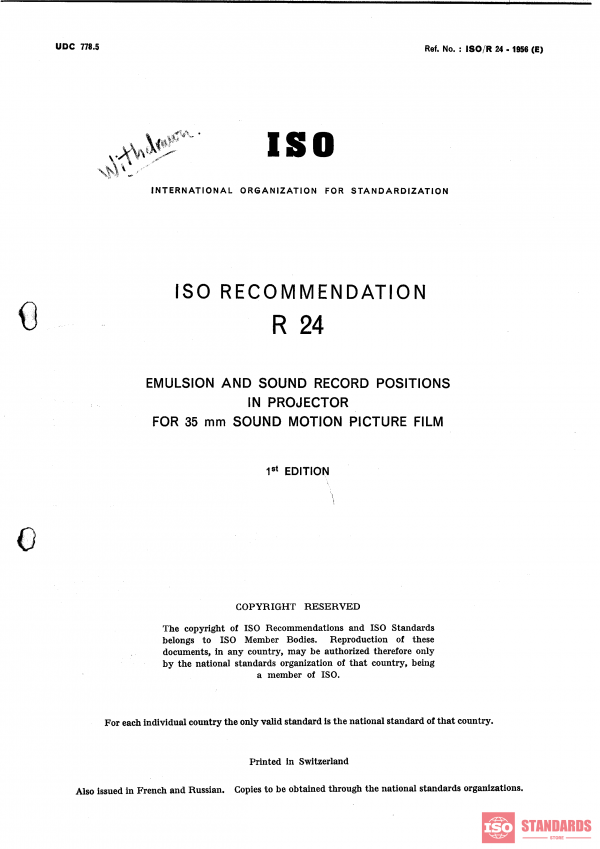 ISO/R 24:1956 PDF