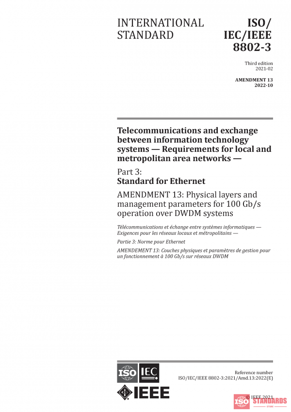 ISO/IEC/IEEE 8802-3:2021/Amd 13:2022 PDF