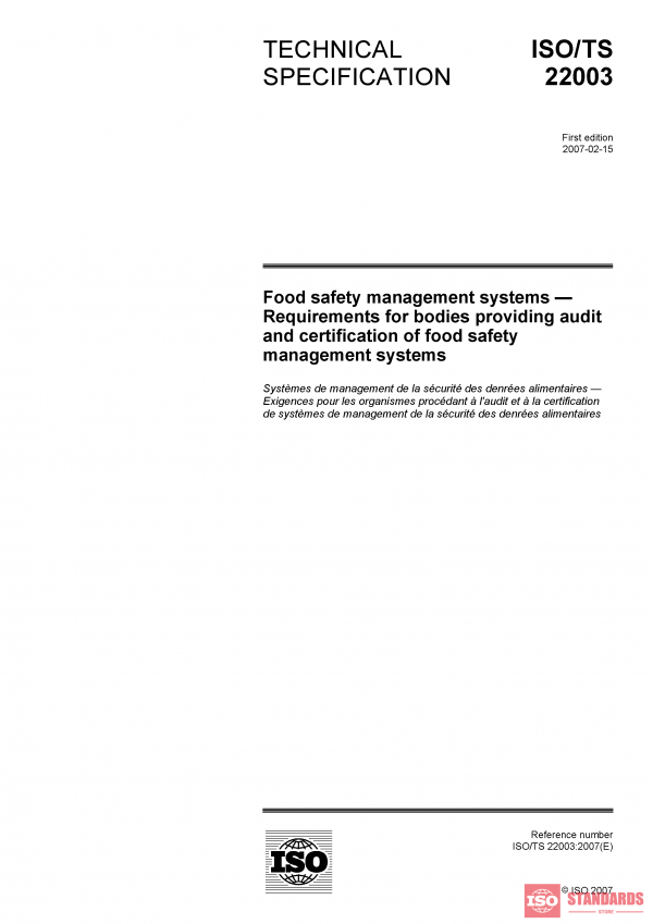 ISO/TS 22003:2007 PDF