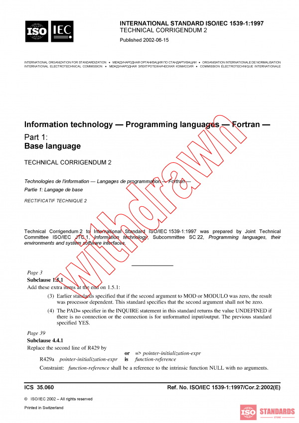 ISO/IEC 1539-1:1997/COR2:2002 PDF