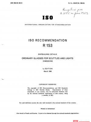 ISO/R 153:1960 PDF