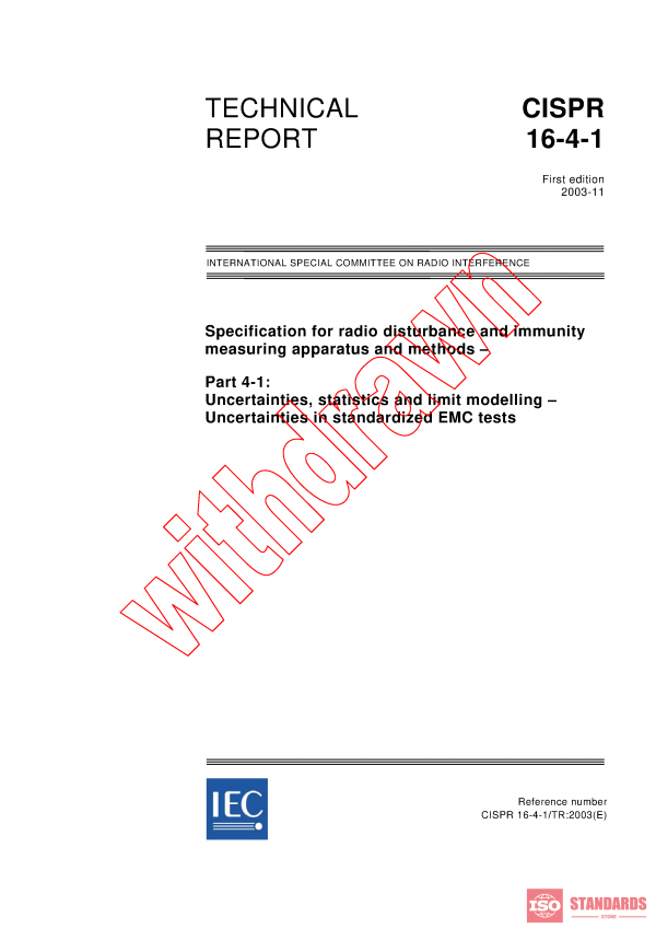 CISPR TR 16-4-1:2003 PDF