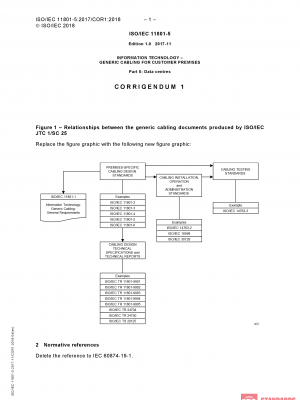 ISO/IEC 11801-5:2017/Cor 1:2018 PDF