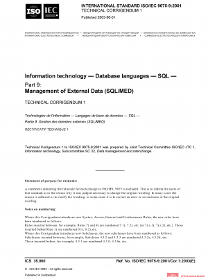 ISO/IEC 9075-9:2001/Cor 1:2003 PDF