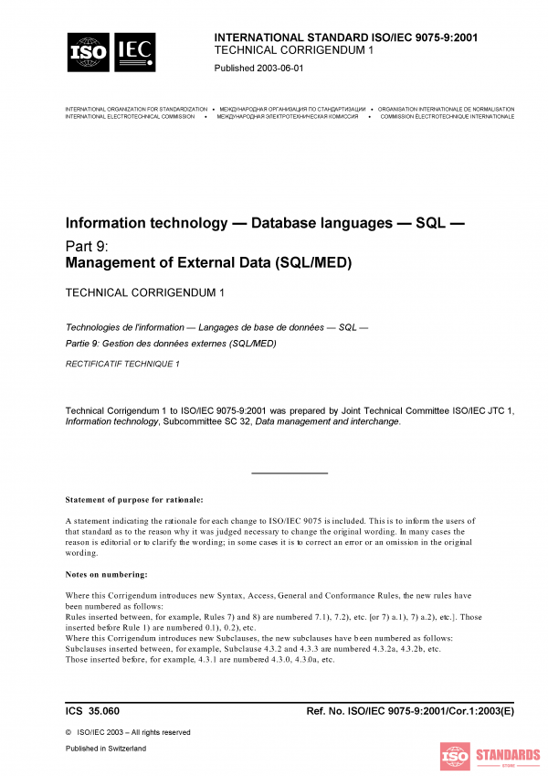 ISO/IEC 9075-9:2001/Cor 1:2003 PDF