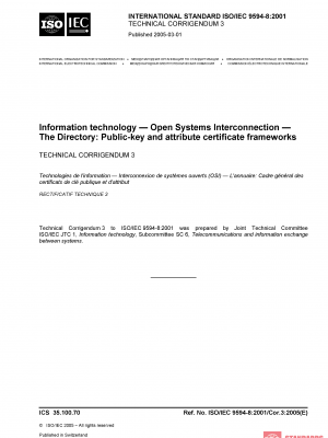 ISO/IEC 9594-8:2001/COR3:2005 PDF