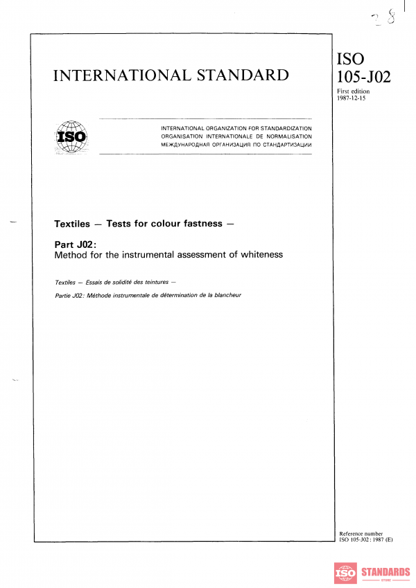 ISO 105-J02:1987 PDF