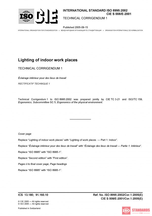 ISO 8995-1:2002/Cor 1:2005 PDF