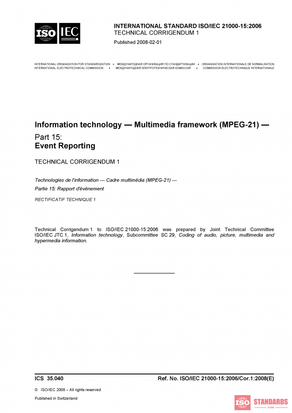 ISO/IEC 21000-15:2006/Cor 1:2008 PDF