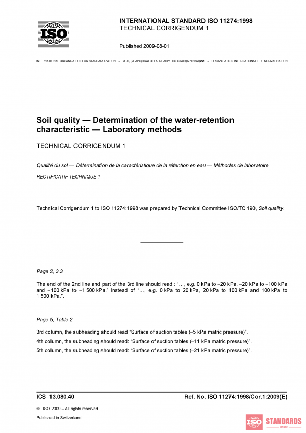 ISO 11274:1998/Cor 1:2009 PDF