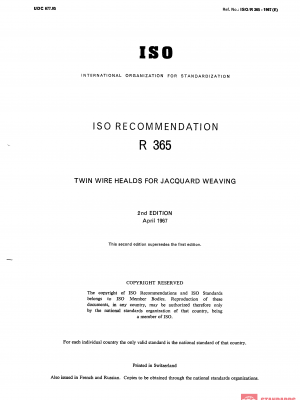 ISO/R 365:1967 PDF