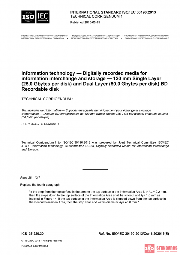 ISO/IEC 30190:2013/Cor 1:2015 PDF