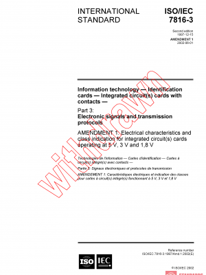 ISO/IEC 7816-3:1997/AMD1:2002 PDF