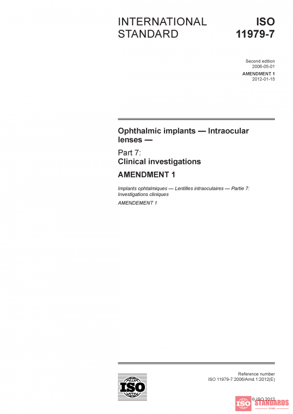 ISO 11979-7:2006/Amd 1:2012 PDF