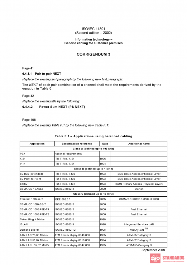 ISO/IEC 11801:2002/Cor 3:2008 PDF