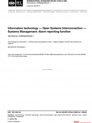 ISO/IEC 10164-4:1992/Cor 1:1994 PDF