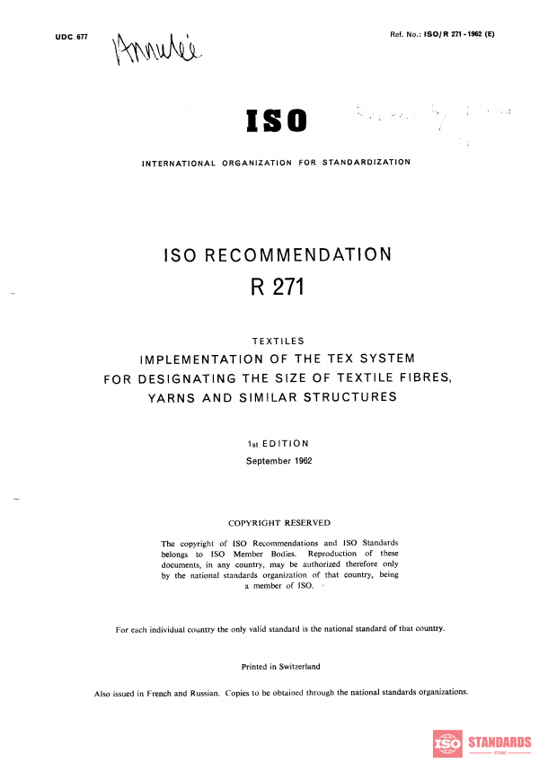 ISO/R 271:1962 PDF