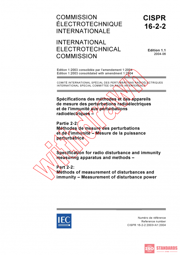 CISPR 16-2-2:2003+AMD1:2004 CSV PDF