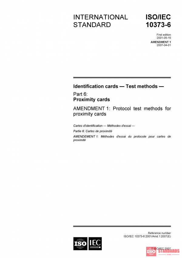 ISO/IEC 10373-6:2001/Amd 1:2007 PDF