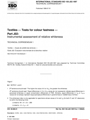 ISO 105-J02:1997/Cor 1:1998 PDF
