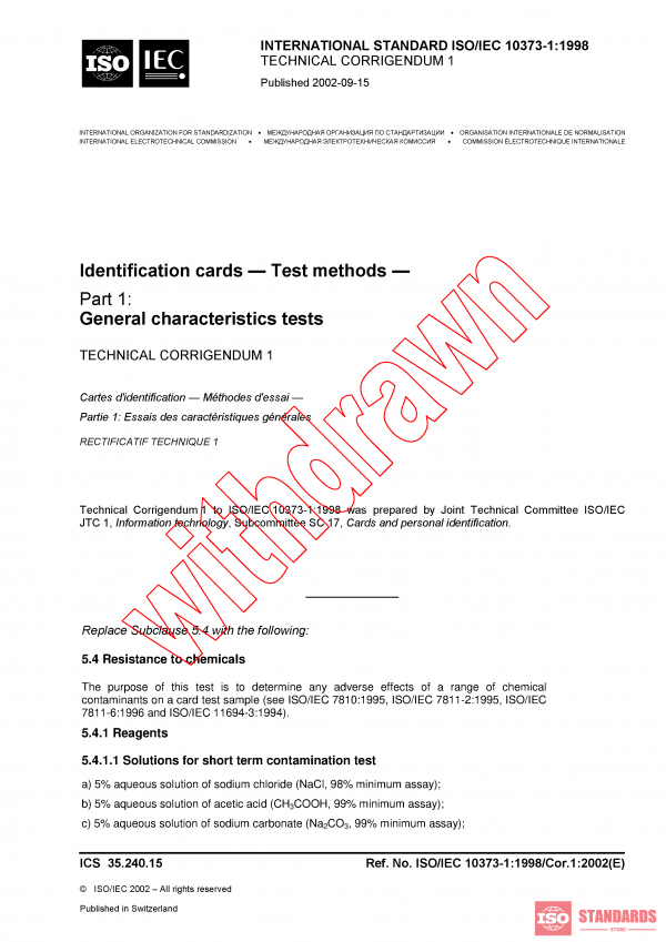 ISO/IEC 10373-1:1998/COR1:2002 PDF
