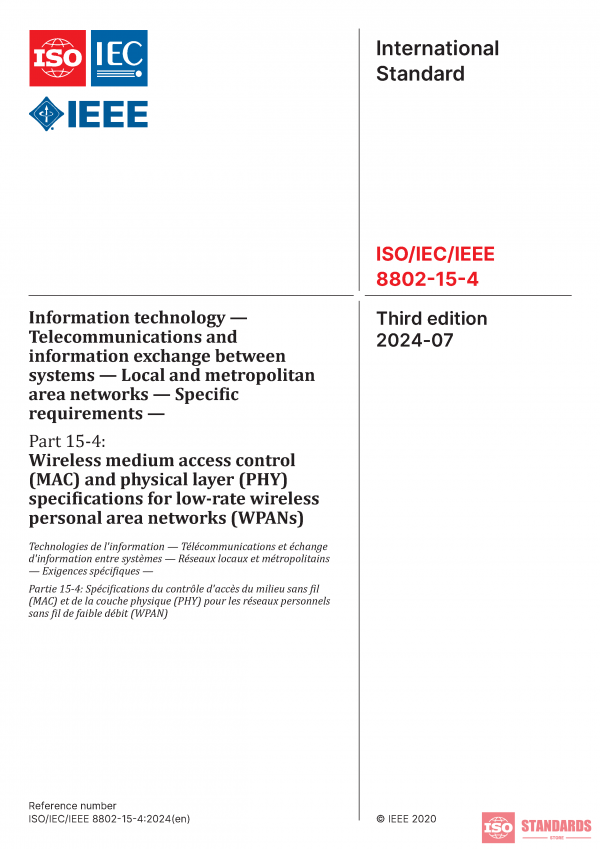 ISO/IEC/IEEE 8802-15-4:2024 PDF