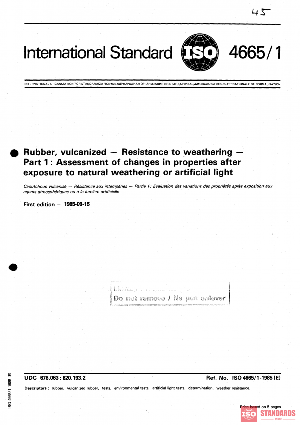ISO 4665-1:1985 PDF