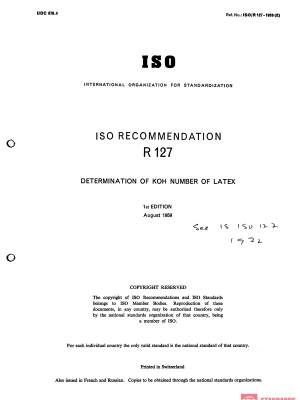 ISO/R 127:1959 PDF