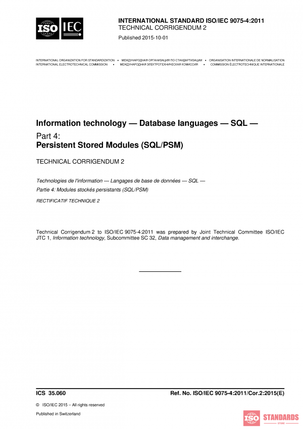 ISO/IEC 9075-4:2011/Cor 2:2015 PDF