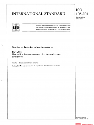 ISO 105-J01:1987 PDF