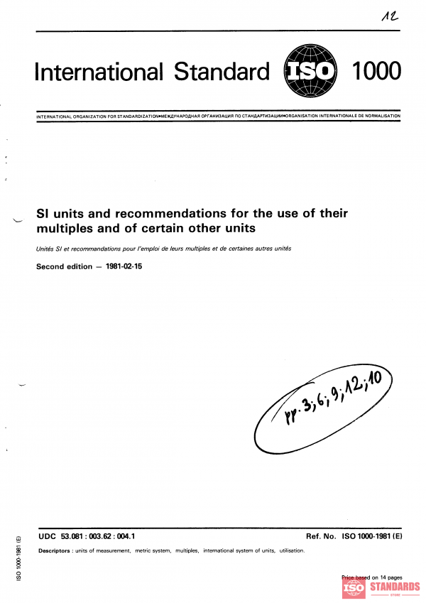 ISO 1000:1981 PDF