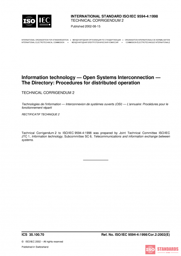 ISO/IEC 9594-4:1998/Cor 2:2002 PDF
