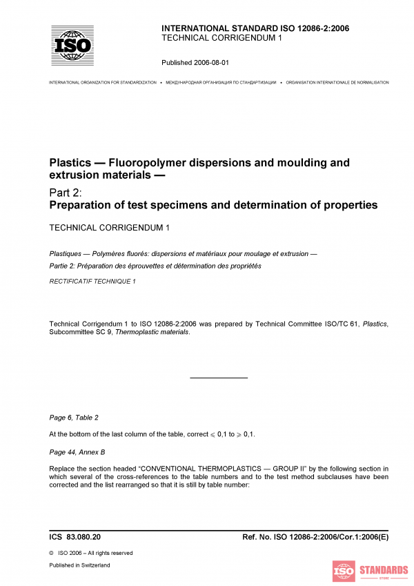 ISO 12086-2:2006/Cor 1:2006 PDF