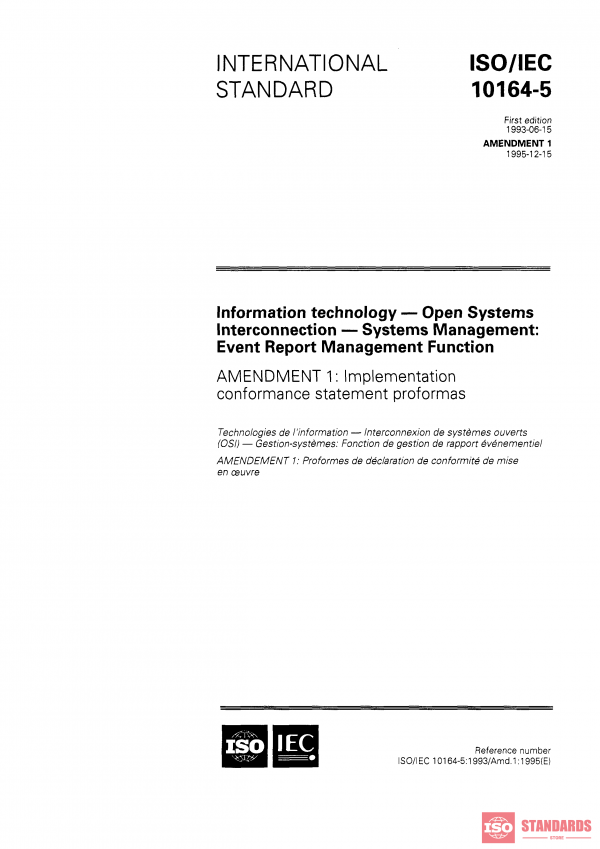 ISO/IEC 10164-5:1993/Amd 1:1995 PDF
