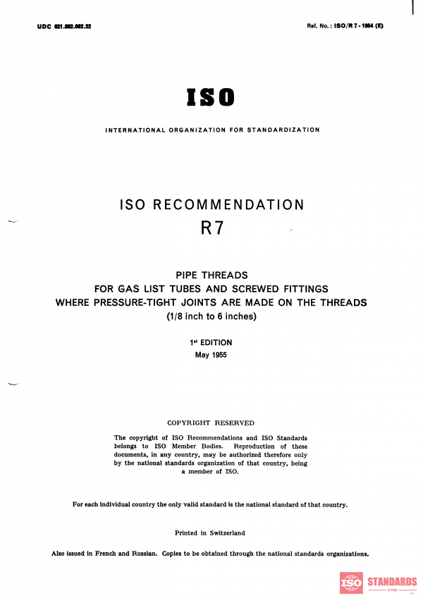 ISO/R 7:1954 PDF