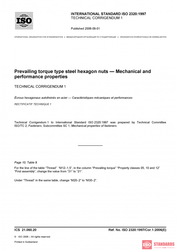 ISO 2320:1997/Cor 1:2006 PDF