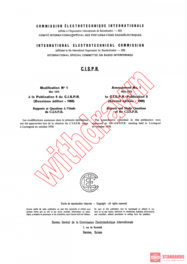 CISPR 8:1969/AMD1:1973 PDF