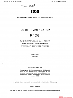 ISO/R 1058:1969 PDF