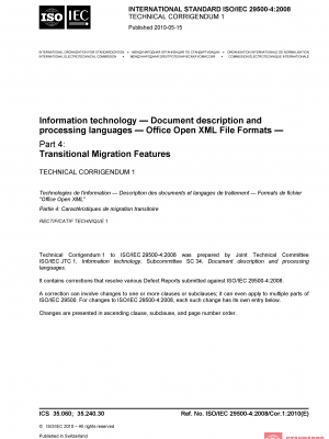 ISO/IEC 29500-4:2008/Cor 1:2010 PDF
