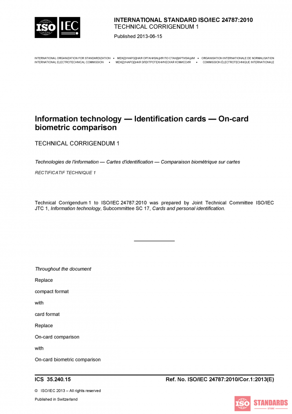 ISO/IEC 24787:2010/COR1:2013 PDF