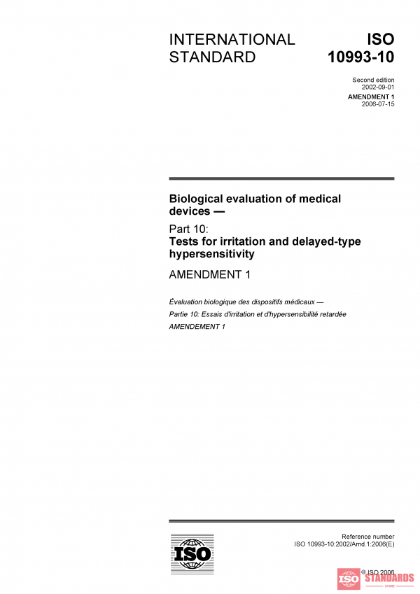 ISO 10993-10:2002/Amd 1:2006 PDF